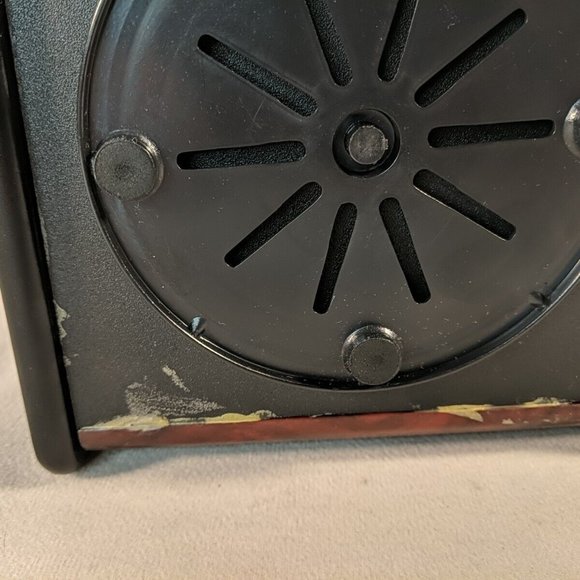 Wooden Remote Control Holder Spinning Rotating Brown Black Caddie Desk Organiser - Picture 8 of 15